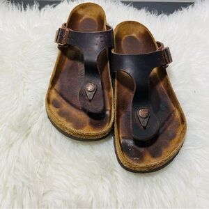 Birkenstock Brown Leather Sandals EU-36/Sz-5.5-6